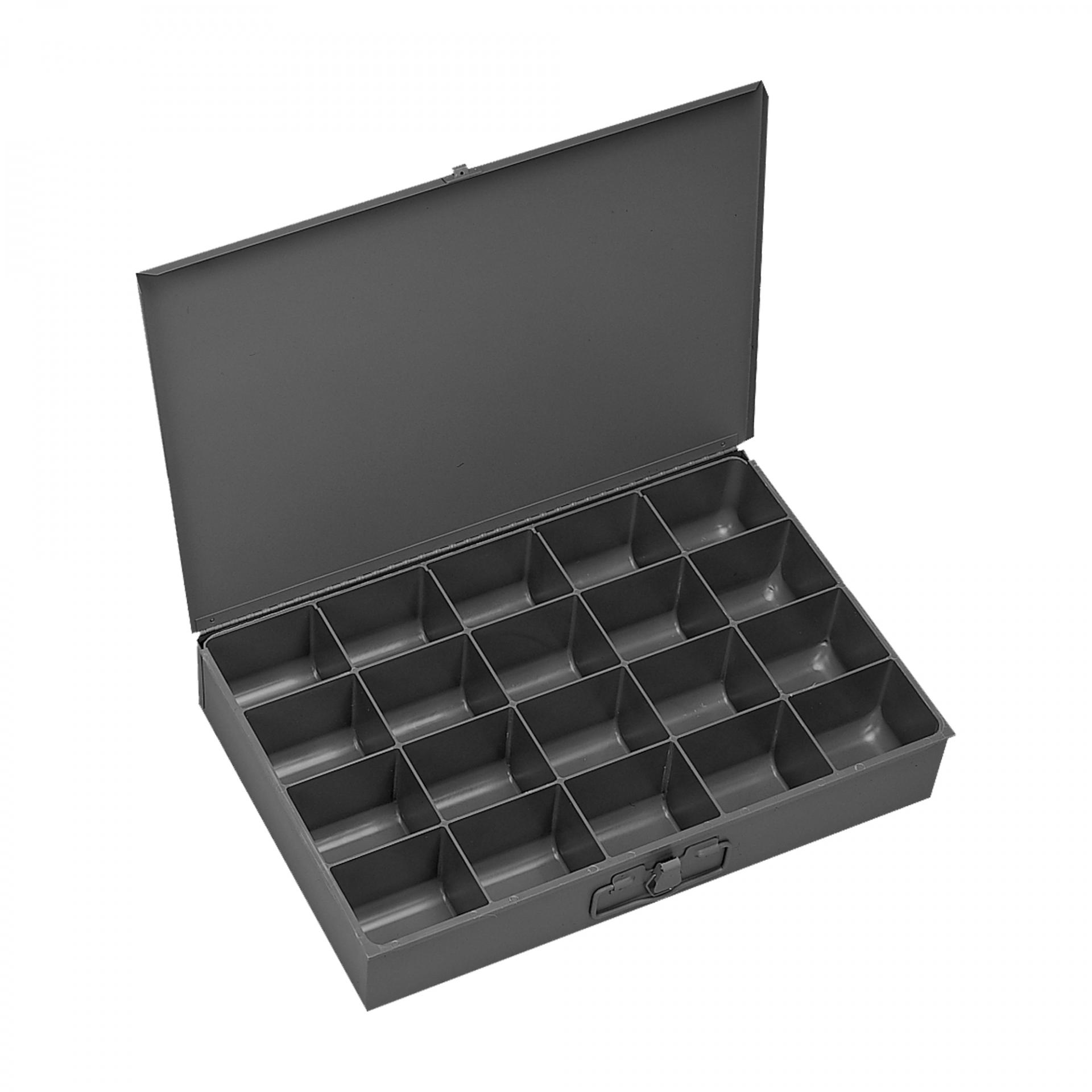 Small Steel Compartment Box, 20 Compartments, Gray
